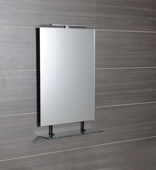 Sapho WEGA zrcadlo s policí 80x80cm, černá mat 60092-8B