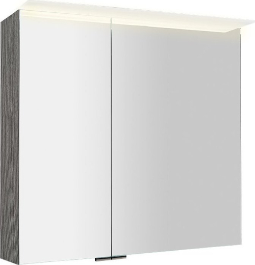 Sapho LINEX galerka s LED osvětlením, 80x70x15cm, dub stříbrný LX080-0011