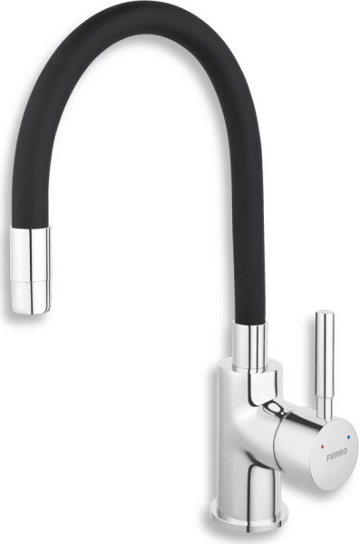 Novaservis Dřezová stojánková baterie,černá-chrom s elastickým ramenem 70710,0C