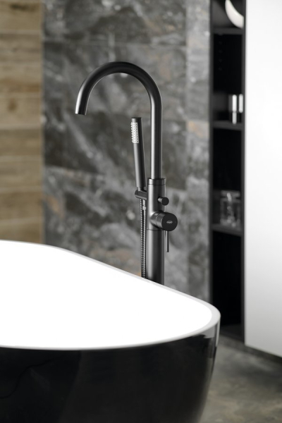 Aqualine CETO vanová baterie s připojením do podlahy, černá mat BV357B