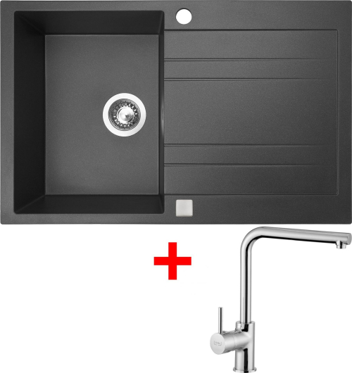 Granitový dřez Sinks GRANDE 800 Granblack+ELKA GRA30ELCL