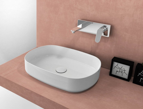 Isvea INFINITY OVAL keramické umyvadlo na desku, 55x36cm, bílá 10NF65055