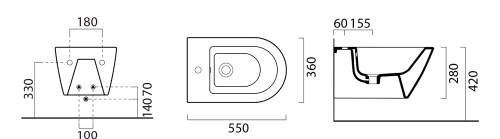 GSI NORM bidet závěsný, 36x55cm, bílá ExtraGlaze 8665111