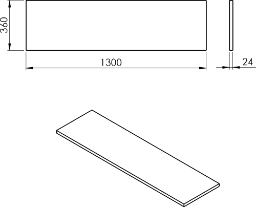 Sapho PLATO deska Rockstone 1300x24x360mm, bílá mat PL136-0101
