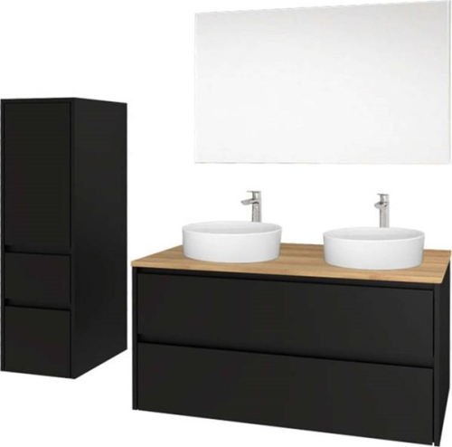 Mereo Opto, koupelnová skříňka 81 cm, bílá/dub Riviera CN931S