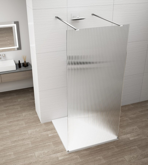 Polysan ESCA CHROME jednodílná sprchová zástěna do prostoru, sklo Flute, 1000 mm ES1310-05