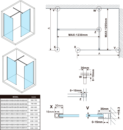 Polysan ESCA čiré sklo 867x2100mm ES1090