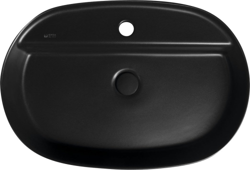 Isvea INFINITY OVAL keramické umyvadlo na desku, 60x40cm, černá mat 10NF65060-2N
