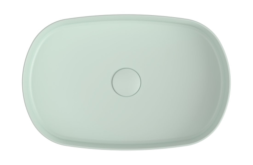 Isvea INFINITY OVAL keramické umyvadlo na desku, 55x36cm, zelená mint 10NF65055-2T