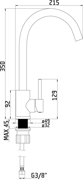 Granitový dřez Sinks ULTIMA 790 Pureblack + ARCO celonerezová G25226