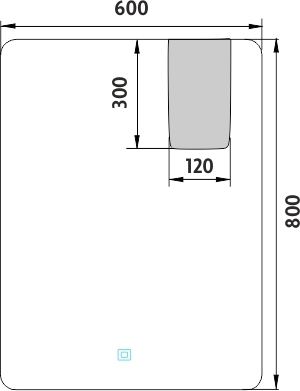 Nimco OBDELNÍKOVÁ - OBLÉ ROHY LED zrcadlo 600x800 s dotykovým senzorem ZP 25002V