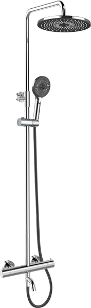 Mereo Termostatická vanová baterie s talířovou kulatou sprchou, černá CB60101TSF