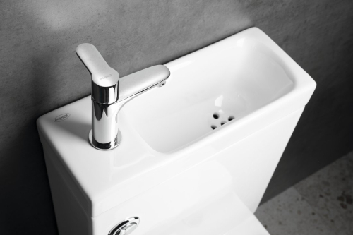 Aqualine JALTA HYGIE WC kombi s umývátkem, Rimless, spodní/zadní odpad, bílá PB103H