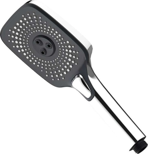 Mereo Sprchový set s tyčí, hadicí, ruční a talíř. hranatou sprchou, černá CB95001SB2