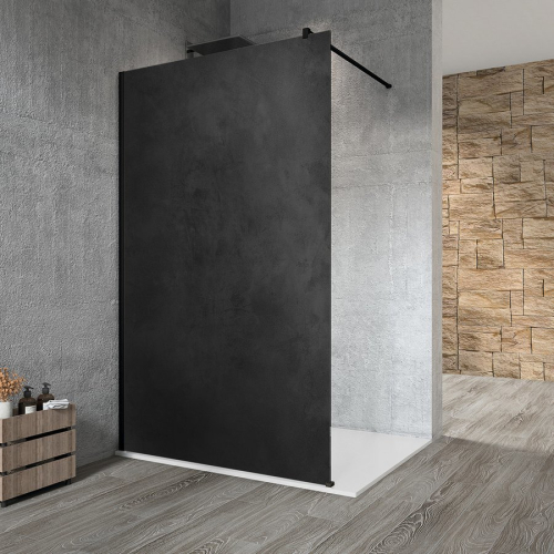 Gelco VARIO BLACK jednodílná sprchová zástěna k instalaci ke stěně, deska HPL Kara, 1100 mm GX2611GX1014