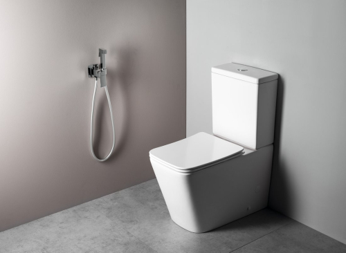 Sapho PORTO WC kombi, Rimless, spodní/zadní odpad, bílá PC102WR