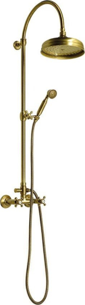 Sapho ANTEA sprchový sloup k napojení na baterii, hlavová, ruční sprcha, bronz SET036