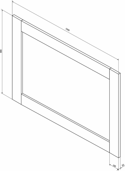 Sapho BRAND zrcadlo v dřevěném rámu 100x80cm, mořený smrk BA056S