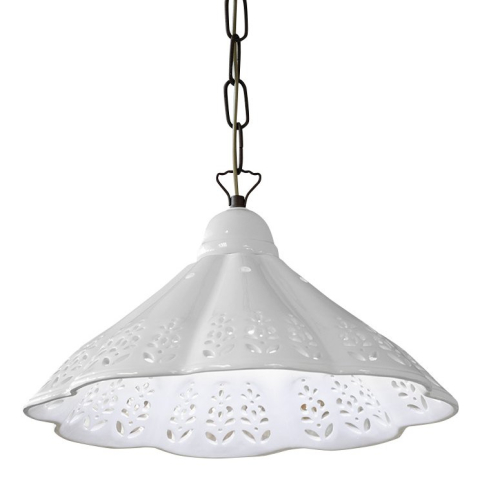 Sapho LAMPEDUSA závěsné svítidlo E27, 60W, 230V, IP21, keramické stínítko, mosazný řetěz MC011C