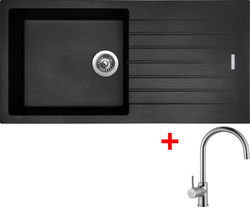 Granitový dřez Sinks PERFECTO 1000 Pureblack + Vitalia G15026