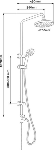 Mereo Sprchová souprava Lila-plastová hlavová sprcha a třípolohová ruční sprcha vč. sprch. baterie 100 mm CBEE609A