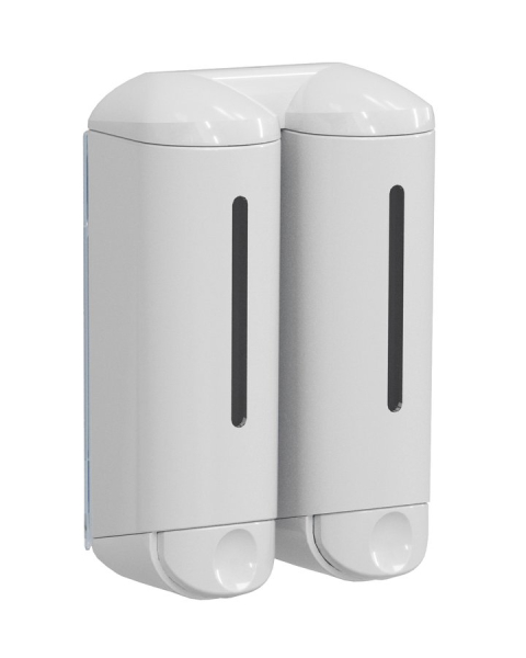 MARPLAST SHOWER MEDIUM dvojitý dávkovač tekutého mýdla, 2x250ml, bílá A94801