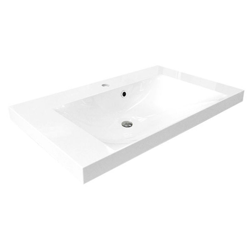 Mereo Bino, koupelnová skříňka s umyvadlem z litého mramoru 101 cm, bílá/dub CN672M