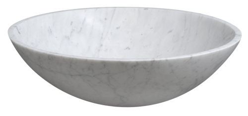 Sapho BLOK kamenné umyvadlo na desku Ø 42 cm, bílá carrara mat 2401-42