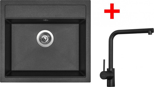 Granitový dřez Sinks SOLO 560 Metalblack + ELKA Černá matná G23974