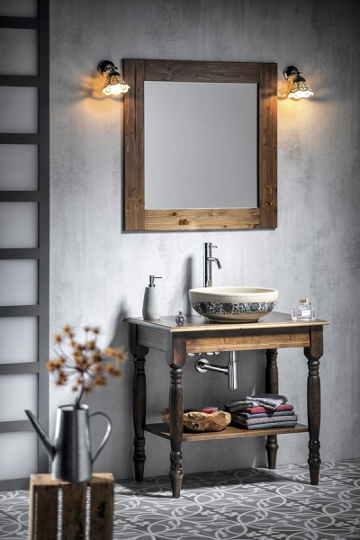 Sapho BRAND zrcadlo v dřevěném rámu 60x80cm, mořený smrk BA058S