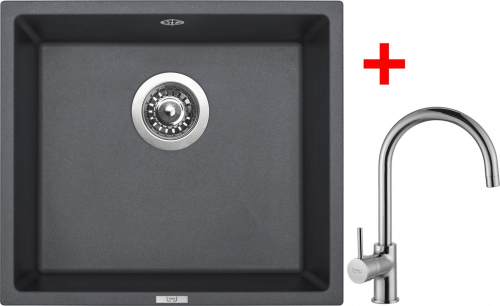 Granitový dřez Sinks FRAME 457 Titanium + Vitalia G7872