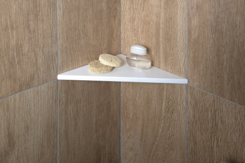 Sapho ABELINE rohová police rockstone 250x250mm, bílá mat AE250-0101