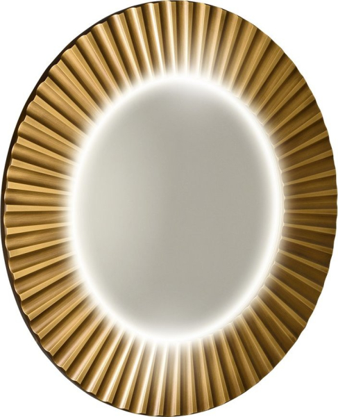 Sapho PRIDE kulaté zrcadlo s LED osvětlením v rámu ø 90cm, bronz PD954