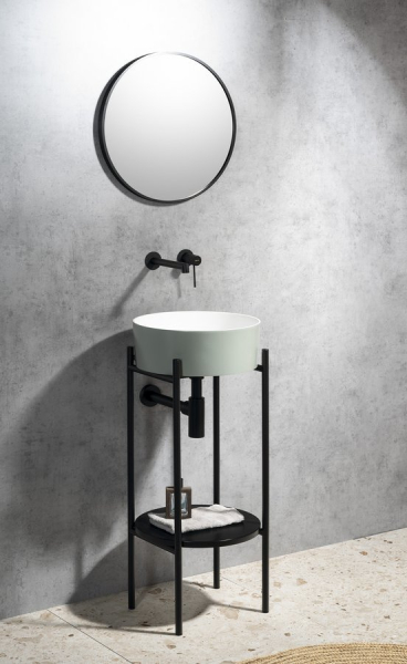 Sapho PUNO podstavec pod kulatá umyvadla 375x830x448xmm, černá SKA380-2