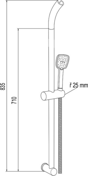 Mereo Sprchová souprava, třípolohová sprcha, šedostříbrná hadice, horní držák sprchy CB900F