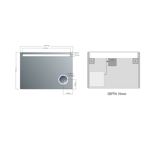Sapho ASTRO zrcadlo s LED osvětlením 100x70cm, kosmetické zrcátko MIRL4