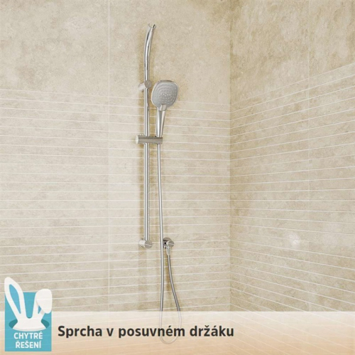 Mereo Sprchová souprava, třípolohová sprcha, šedostříbrná hadice, horní držák sprchy CB900F