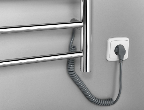Sapho REDONDO elektrický sušák ručníků, kulatý, 600x1500 mm, 130 W, nerez lesk ER250V