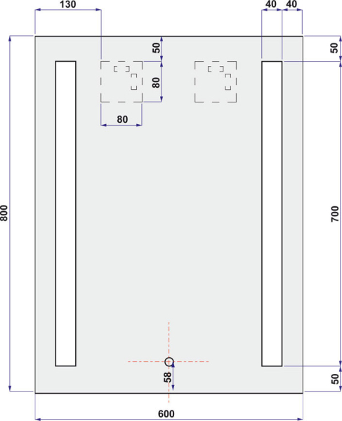 Mereo Zrcadlo 60x80 cm s LED osvětlením CN698
