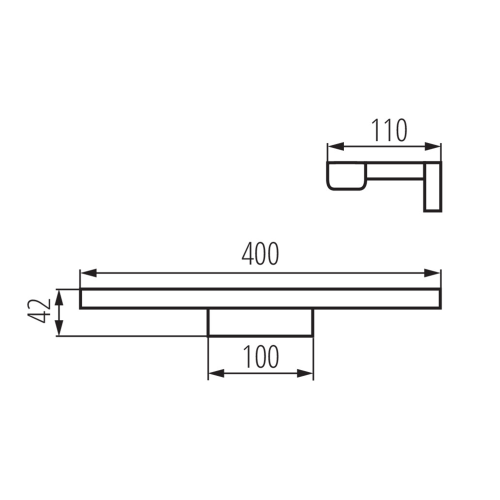 KANLUX ASTEN LED svítidlo 8W, 400x110mm, IP44, černá mat 26683
