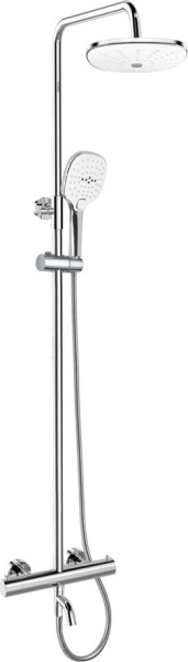 Mereo Sprchový set: Termostatická nástěnná vanová baterie, ruční a talířová sprcha a hadice CB60101TSL