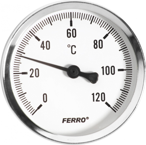 Novaservis Teploměr 100mm 1/2"AXIALNÍ 0-120°C T100120A