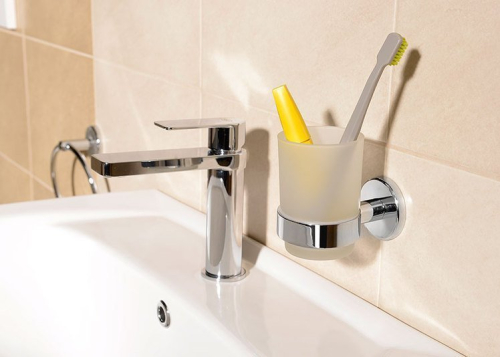 Aqualine SAMBA sklenka, mléčné sklo, chrom SB104