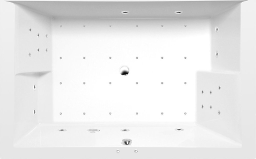 Polysan DUPLA hydromasážní vana, 180x120x54cm, Attraction Hydro-Air, chrom 13611.4010