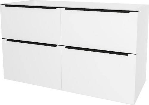 Mereo Mailo, koupelnová skříňka 121 cm, černé madlo, Multidecor, Bílá lesk perlička CN593SBBIEL