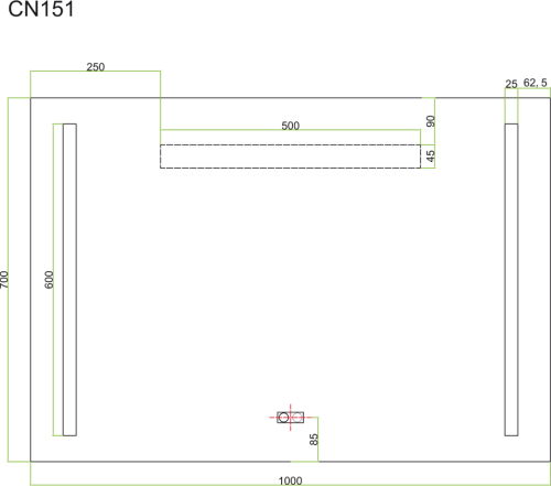 Mereo Zrcadlo 100x70 cm s LED osvětlením a odmlžováním CN151