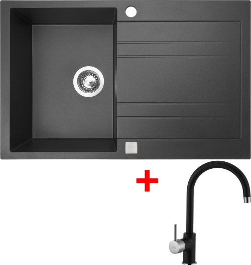 Granitový dřez Sinks GRANDE 800 Granblack+VITALIA GR GRA30VIGR30