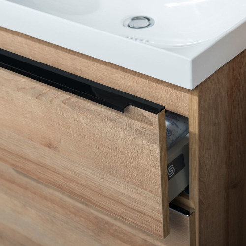 Mereo Mailo, koupelnová skříňka 81 cm, černé madlo, Multidecor, Arktická šedá CN591SBARS1