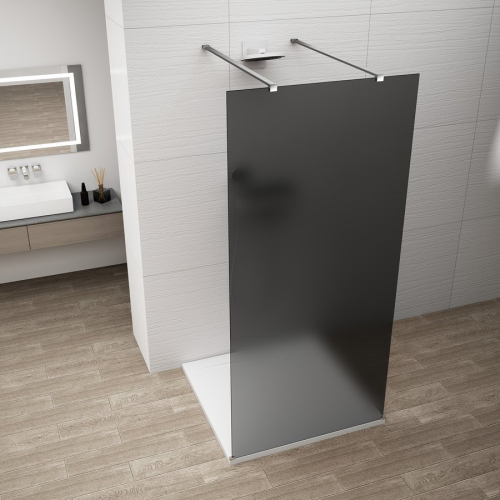 Polysan ESCA CHROME jednodílná sprchová zástěna do prostoru, kouřové matné sklo, 1500 mm ES1415-05