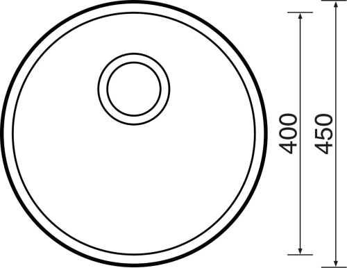Nerezový dřez Sinks ROUND 450 V 0,6mm matný STSROM4506V